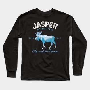 Jasper National Park Moose Vintage Look Long Sleeve T-Shirt